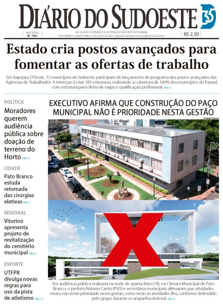 05cd155b Capa Diario Do Sudoeste 15 De Julho De 2021 Edicao 7931 751x1024