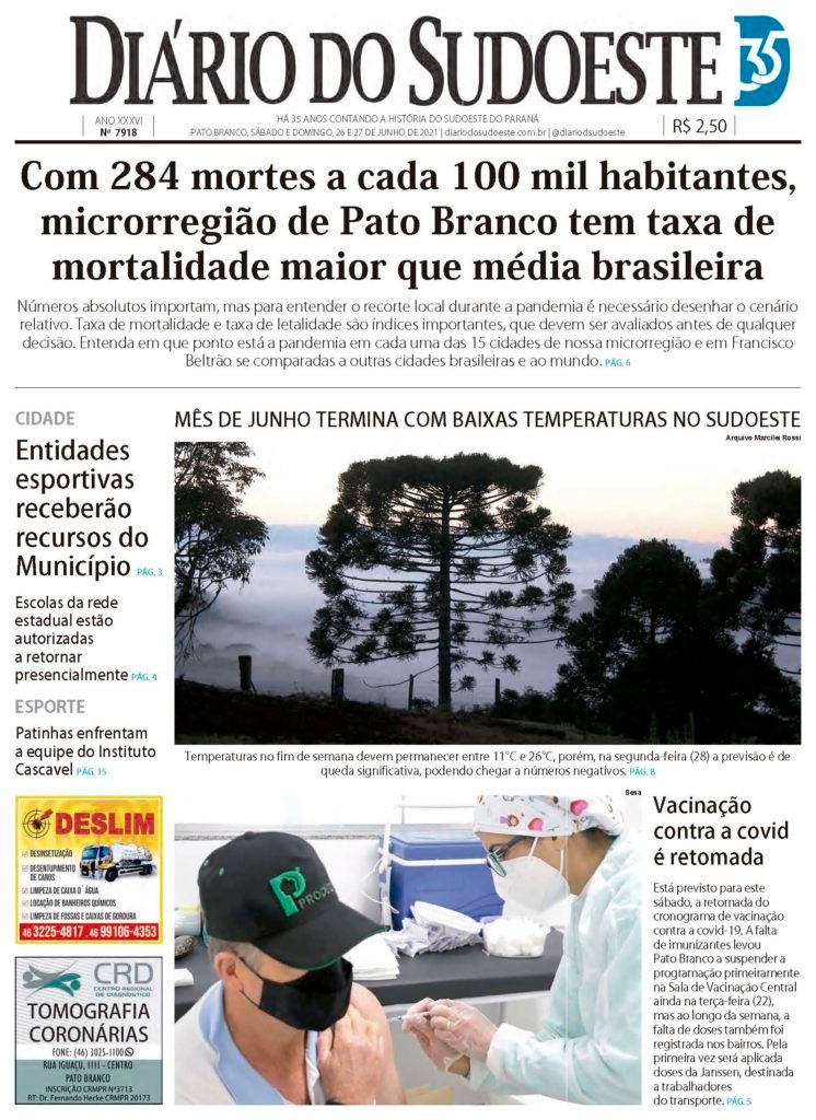 214f600e Capa Diario Do Sudoeste 26 E 27 De Junho De 2021 Edicao 7918 746x1024