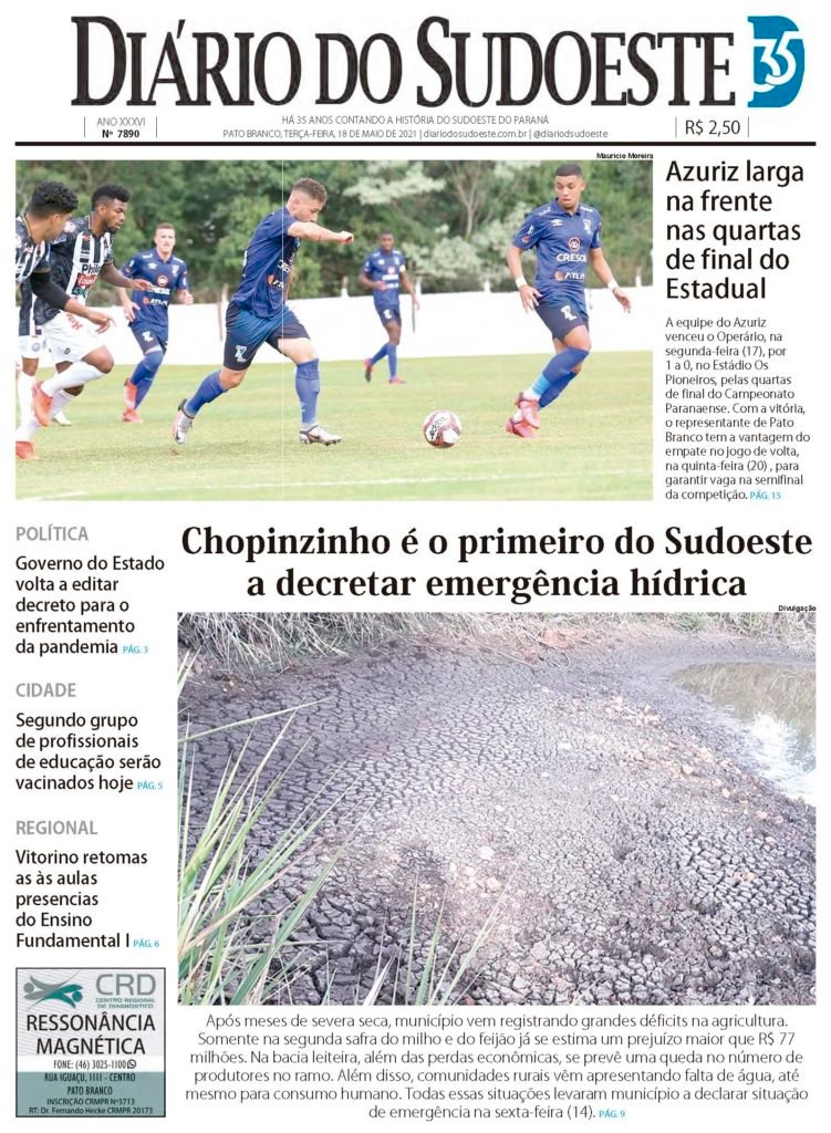 3ee53074 Capa Diário Do Sudoeste 18 De Maio De 2021 Edição 7890 751x1024