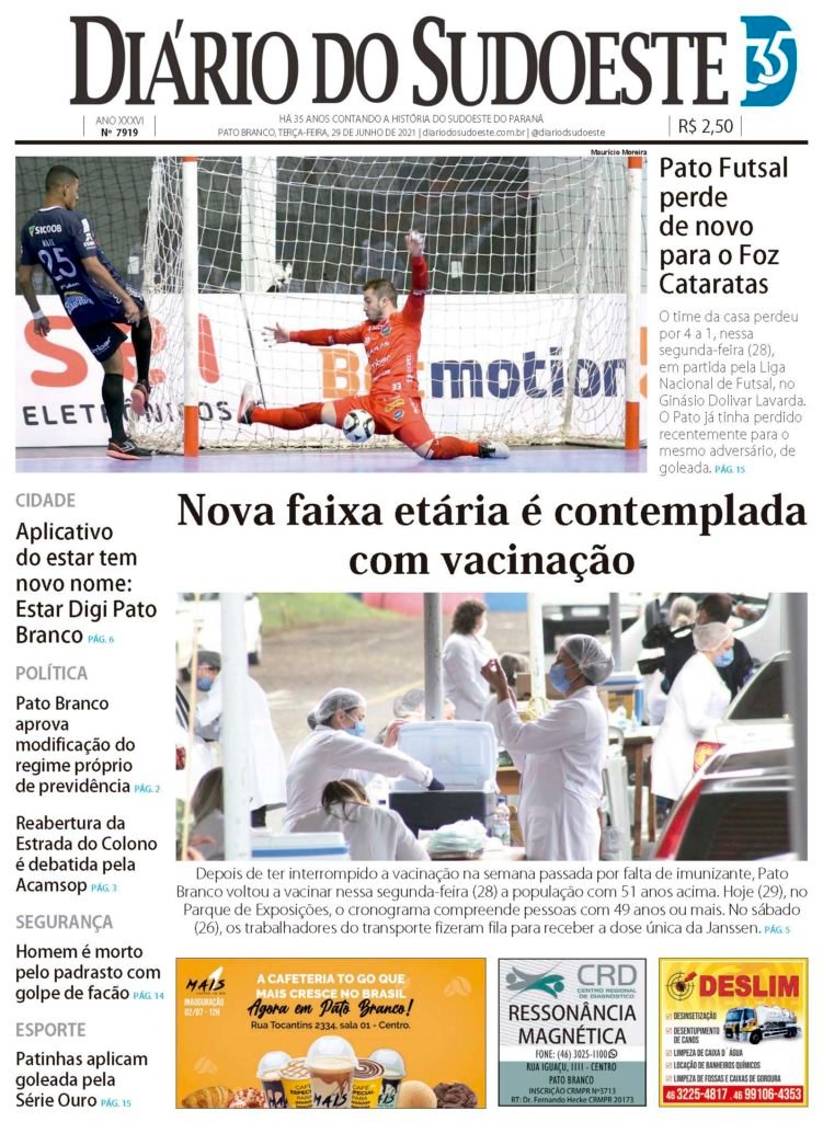 8816b0a5 Capa Diario Do Sudoeste 29 De Junho De 2021 Ediçao 7919 751x1024
