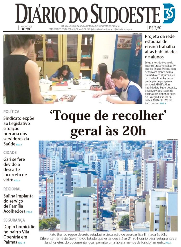 A0e45864 Capa Diario Do Sudoeste 28 De Maio De 2021 Ediçao 7898 751x1024