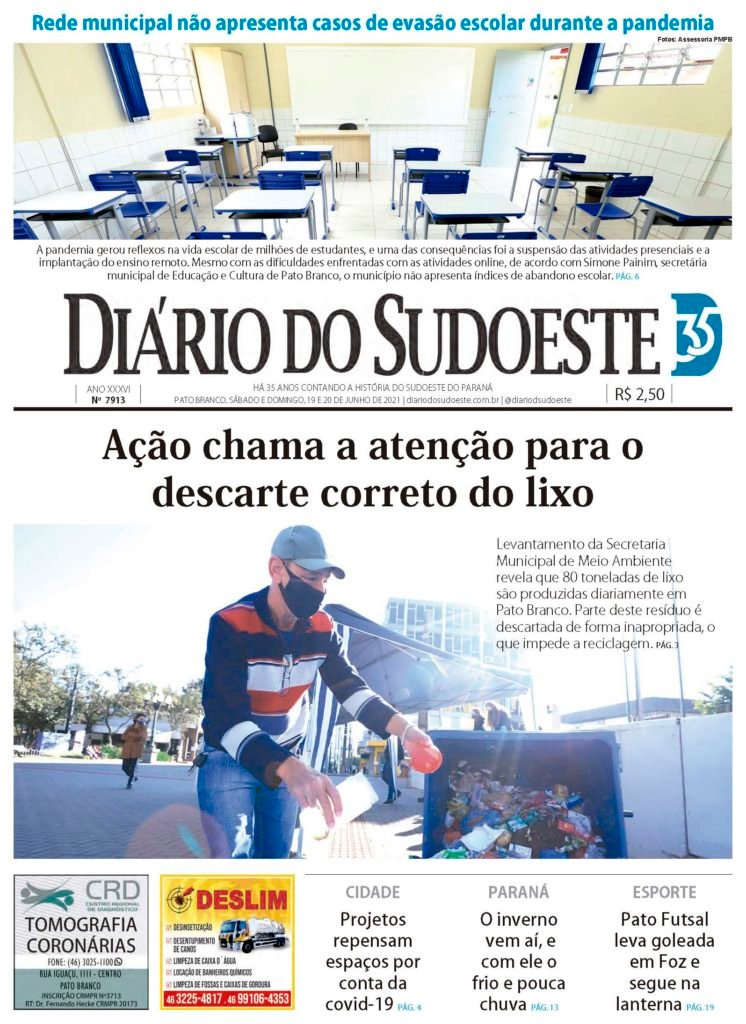 D8da69b0 Capa Diario Do Sudoeste 19 E 20 De Junho De 2021 Ediçao 7913 746x1024