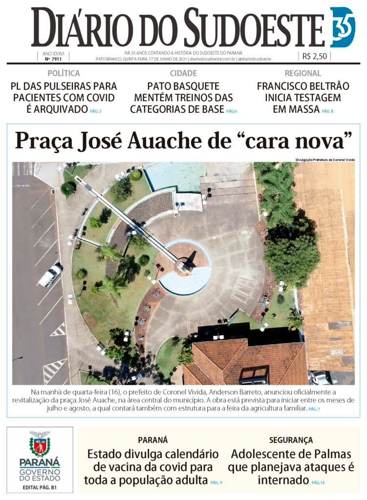 E654719f Capa Diario Do Sudoeste 17 De Junho De 2021 Ediçao 7911 751x1024