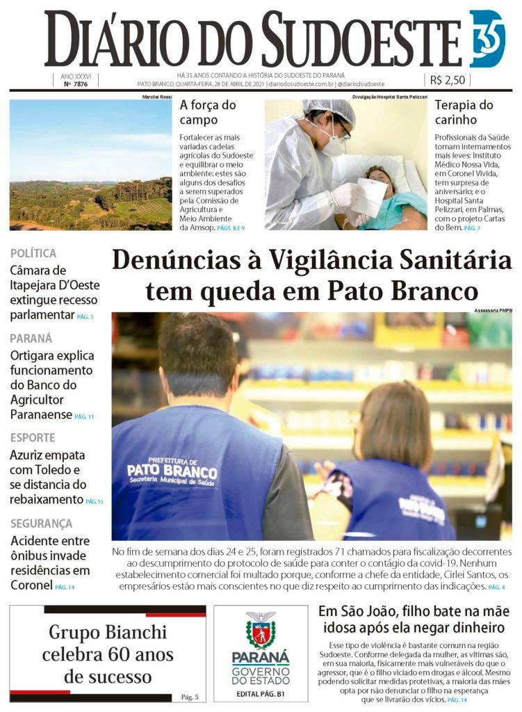 304dd374 Capa Diario Do Sudoeste 28 De Abril De 2021 Ediçao 7876 751x1024