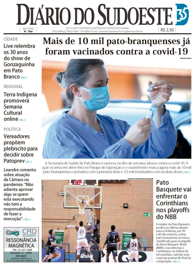 Eca55ace Capa Diario Do Sudoeste 13 De Abril De 2021 Ediçao 7866 751x1024