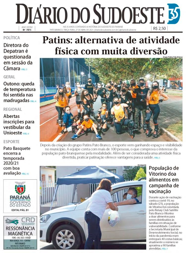 F8c625ae Capa Diario Do Sudoeste 27 De Abril De 2021 Ediçao 7875 751x1024