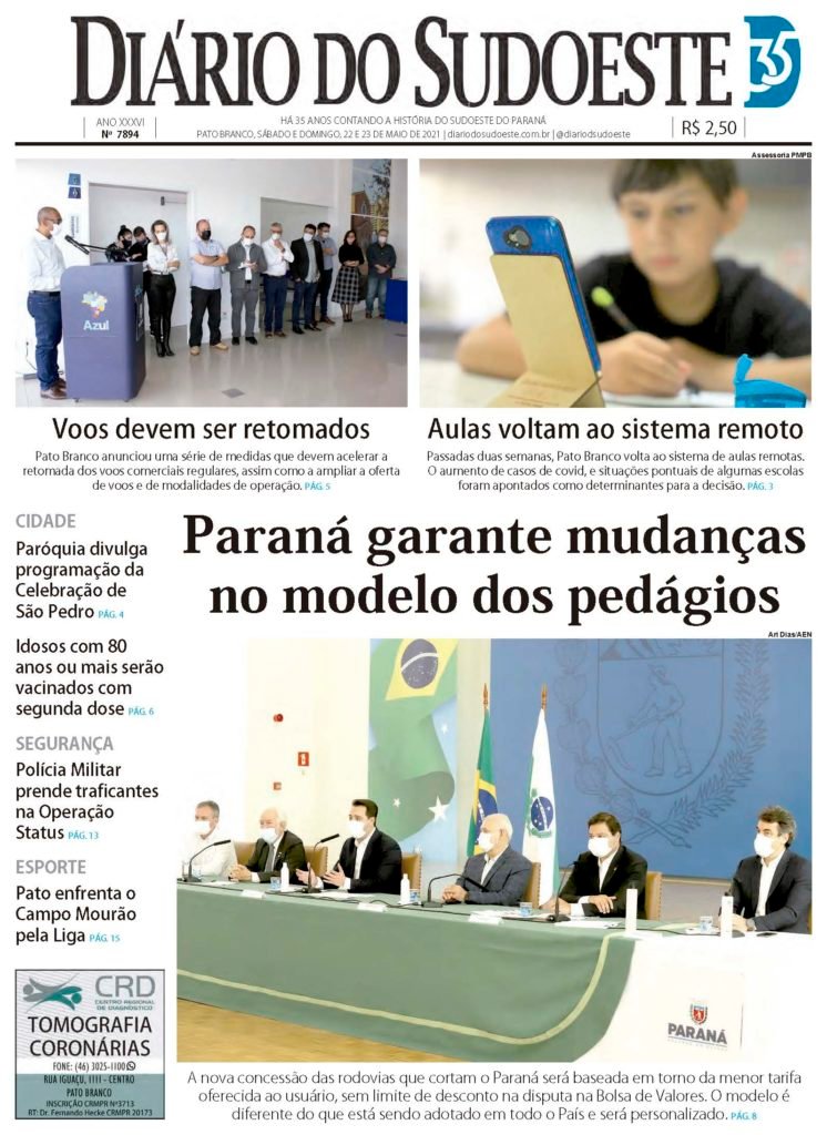 534de05d Capa Diario Do Sudoeste 22 E 23 De Maio De 2021 Ediçao 7894 746x1024