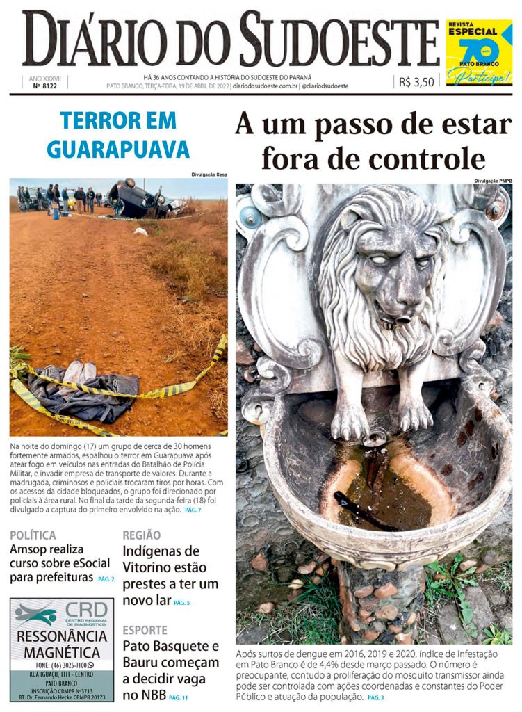 5acd90a2 Capa Diário Do Sudoeste 19 De Abril De 2022 1 Edição 8122 751x1024