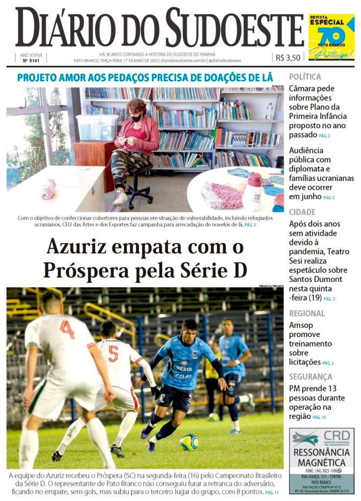 A98f7bd5 Capa Diario Do Sudoeste 17 De Maio De 2022 Edicao 8141 737x1024