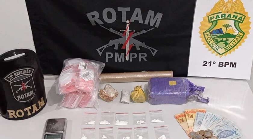 Rotam flagra traficantes embalando drogas em Dois Vizinhos 8c4f05b4 Drogas Dv