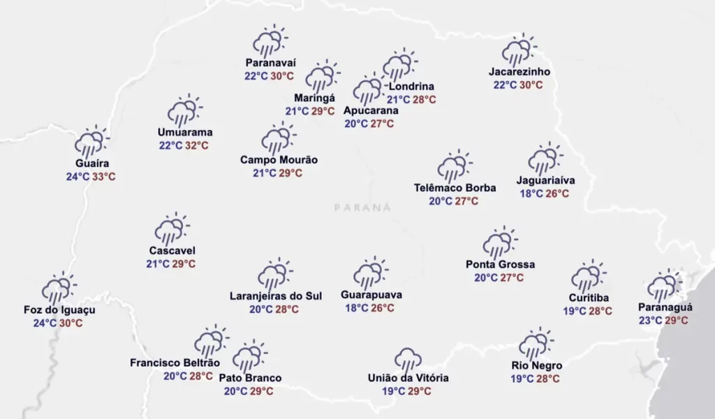 mapa previsão do tempo