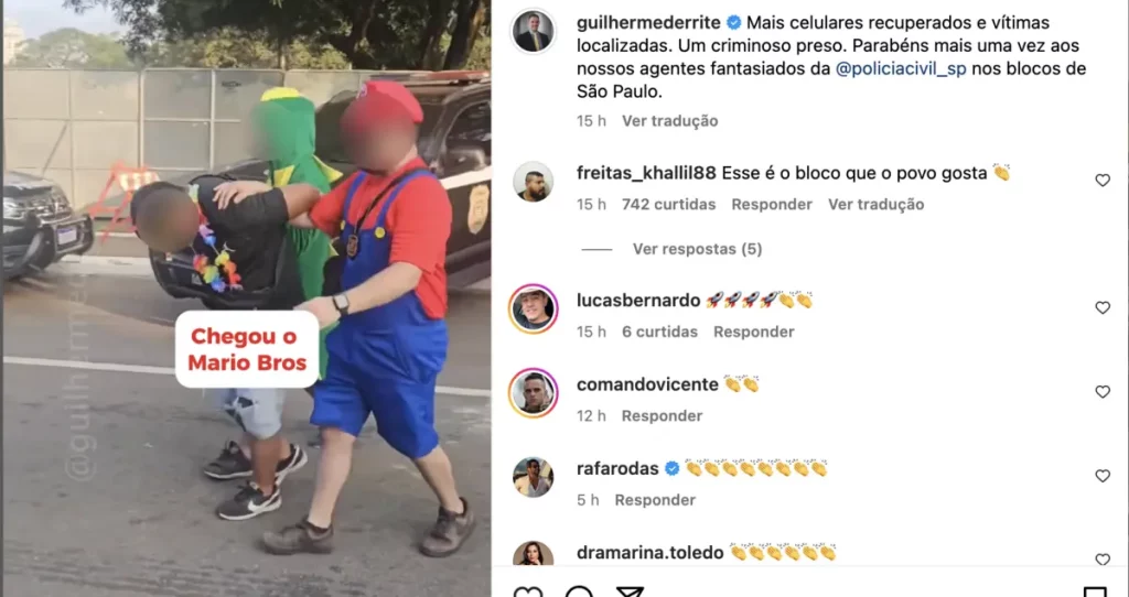 Policiais fantasiados de Super Mario prendem ladrão em São Paulo policia civil sao paulo