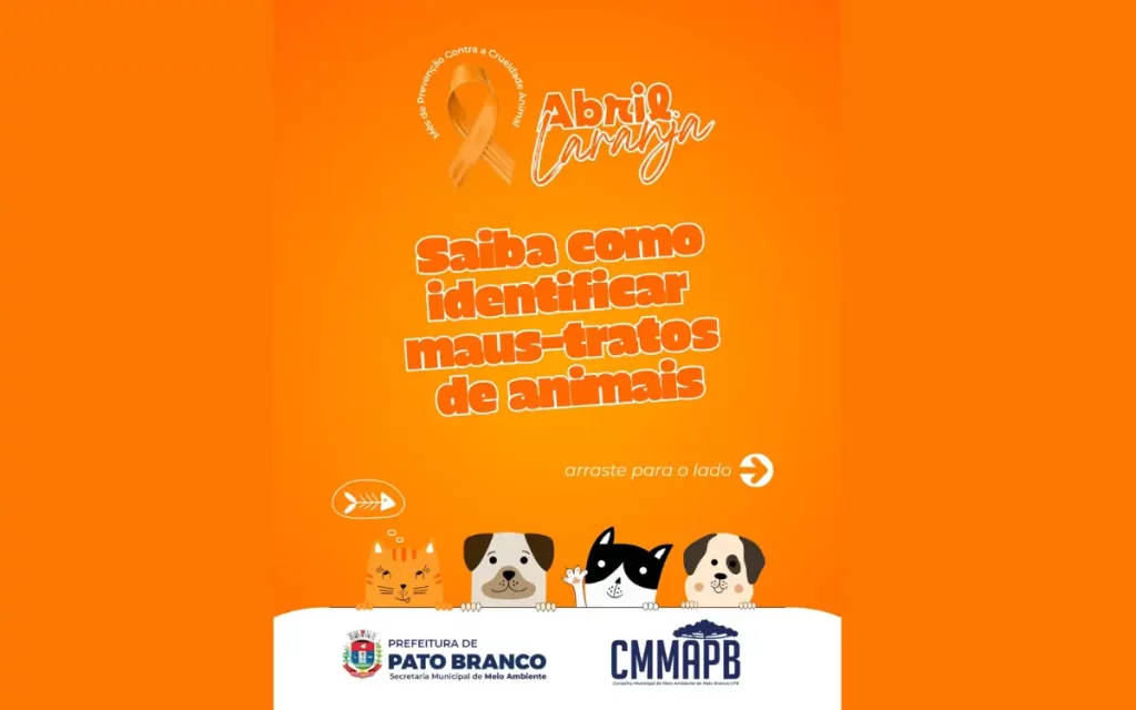 Abril Laranja alerta sobre maus-tratos aos animais em Pato Branco abril laranja