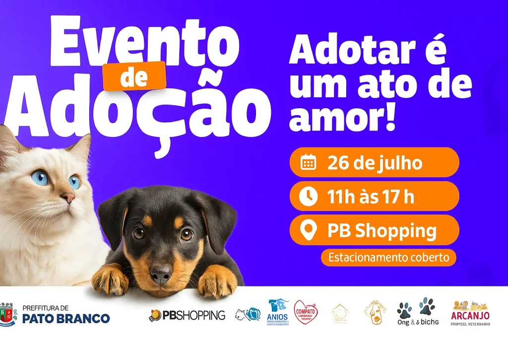 Pato Branco realiza evento de adoção de pets neste sábado (26) adoção pet 26_07