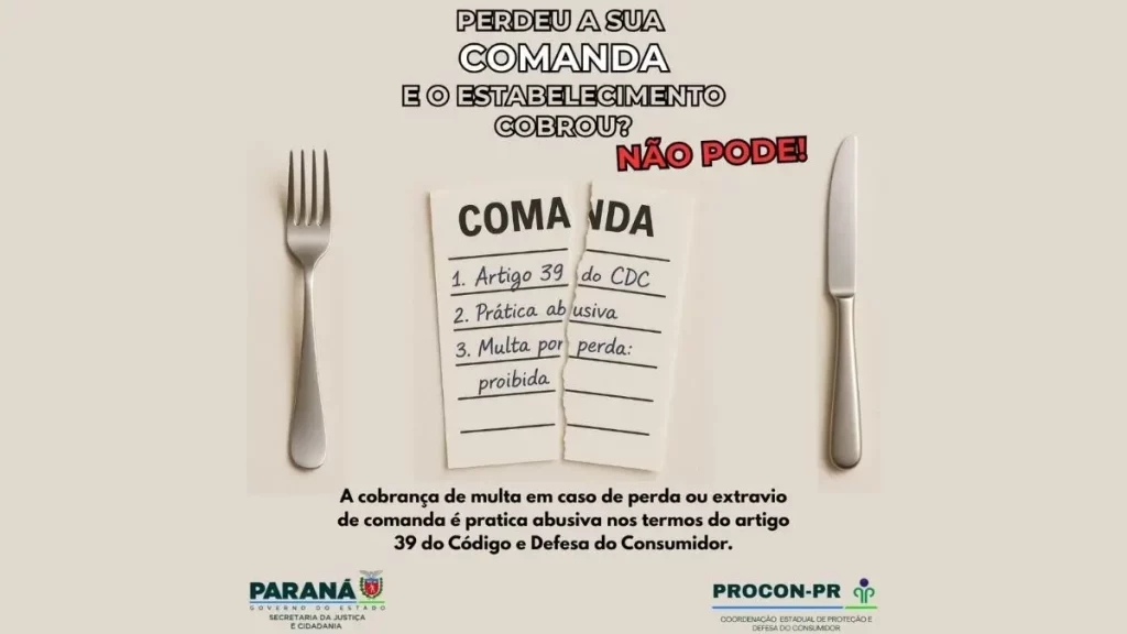 Procon-PR alerta: multa por perda de comanda é ilegal dica procon