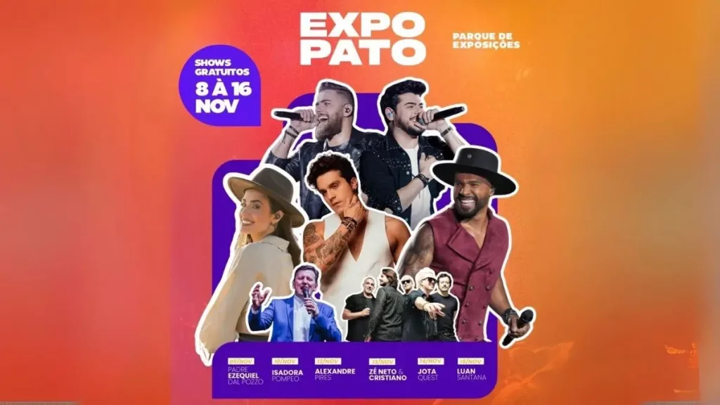 Expopato 2025 divulga shows com atrações nacionais expopato shows