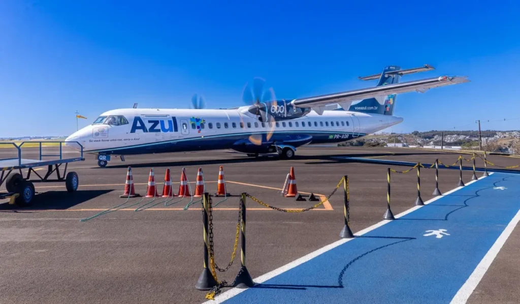 Aeroporto de Pato Branco registra milésimo pouso comercial azul voo 1000 em pato branco