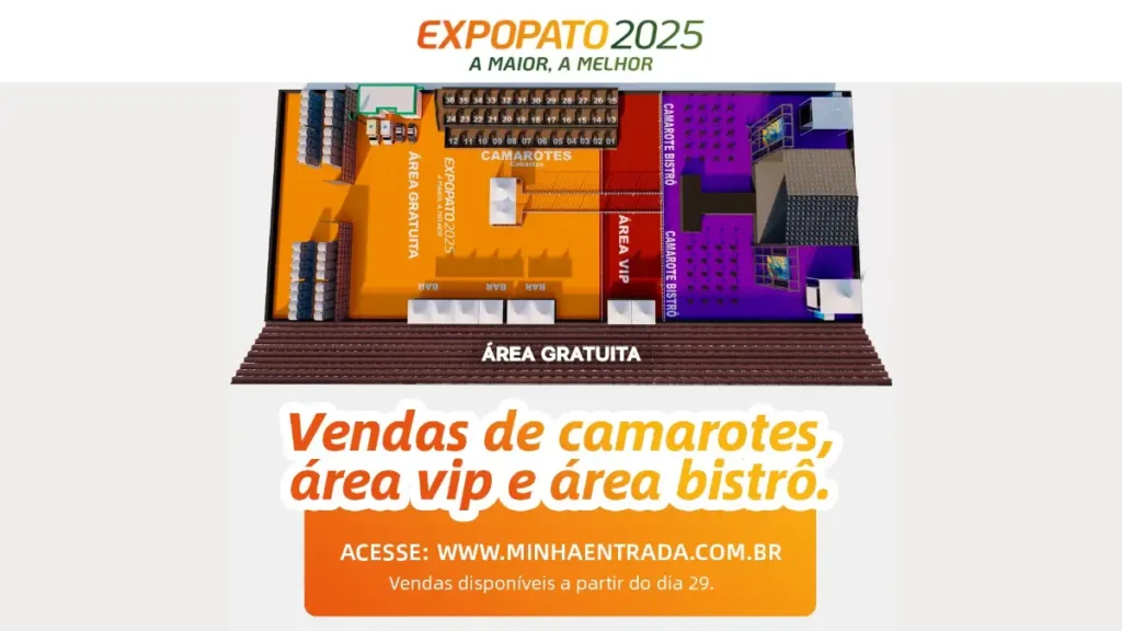 Expopato 2025 terá shows gratuitos e vendas de camarotes camarotes expopato