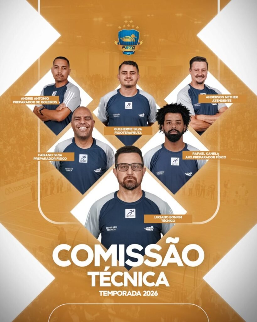 Pato Futsal renova com a comissão técnica para 2026 comissão técnica do pato futsal