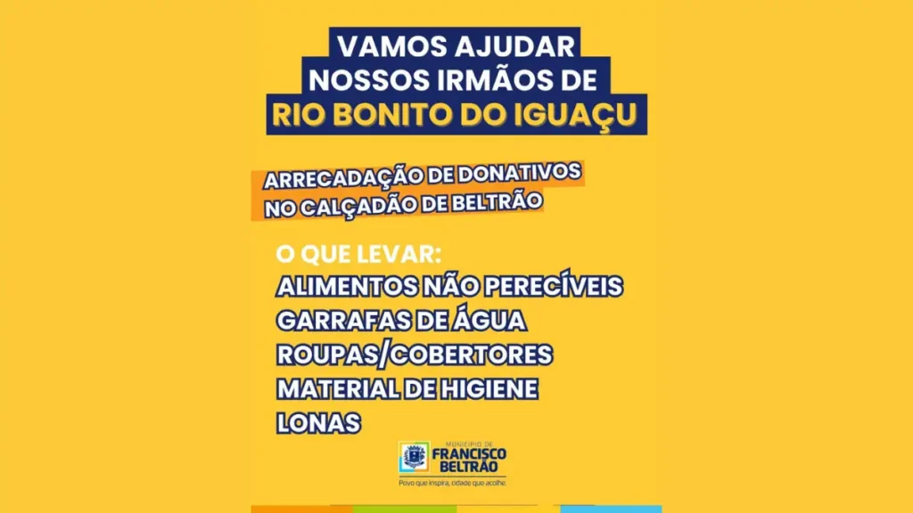 beltrão donativos rio bonito do iguaçu
