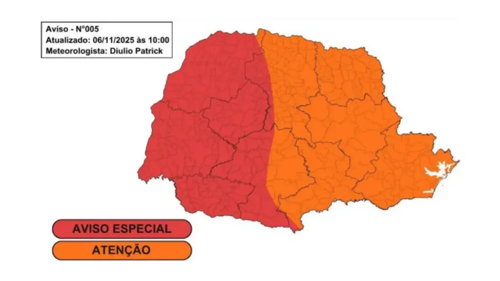 Simepar emite novo alerta de tempestades nesta sexta (07) simepar alerta