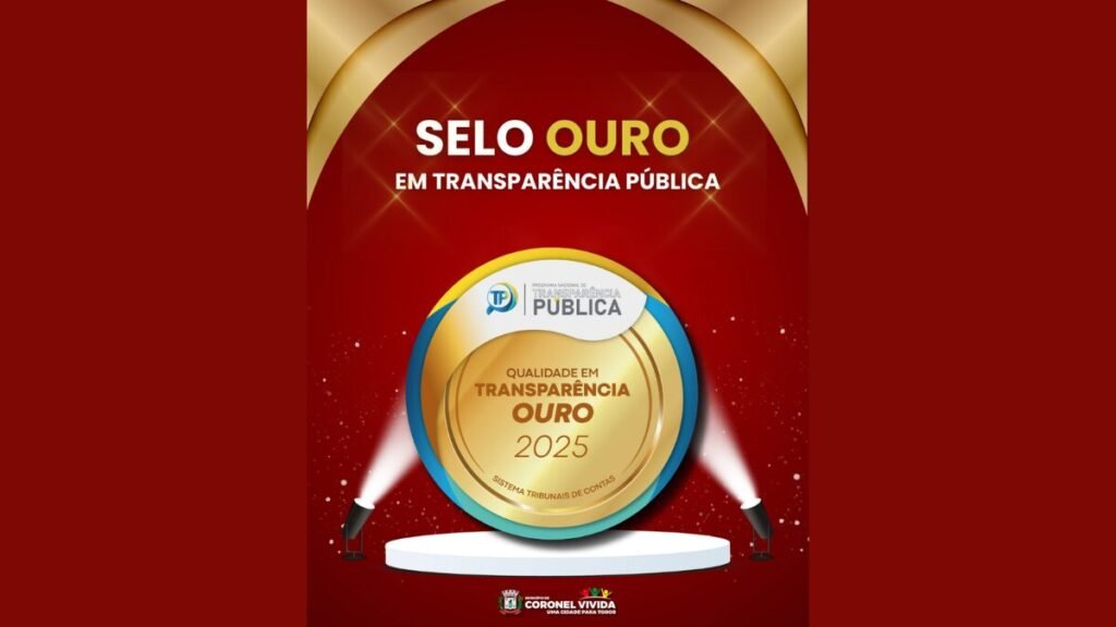 selo ouro transparência coronel vivida