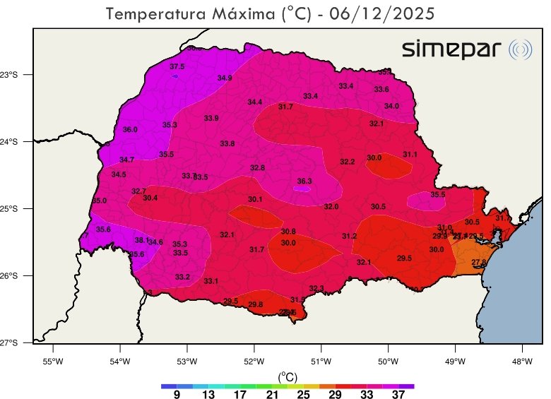 mapa temp max 061225