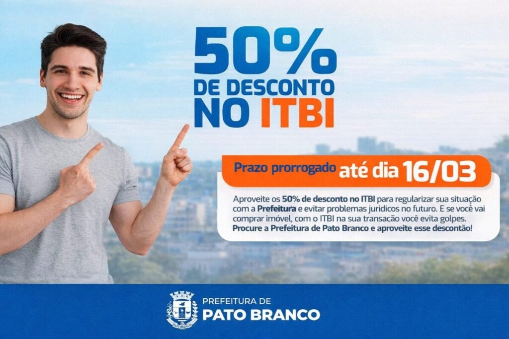 itbi pato branco desconto prorrogado