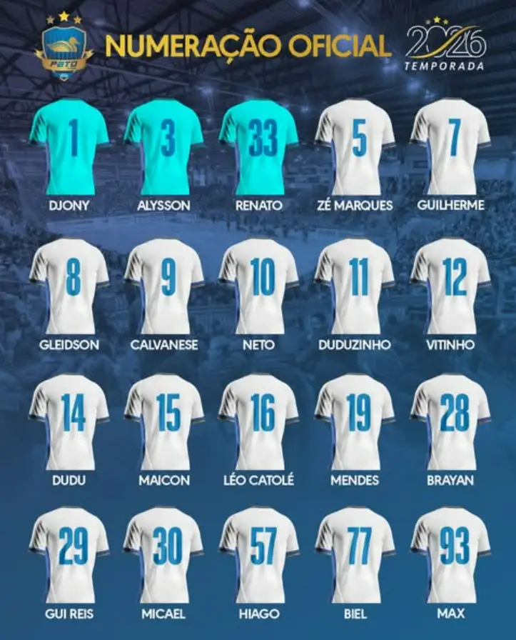 Pato Futsal apresenta elenco 2026 e inicia pré-temporada numeração oficial pato futsal 2026