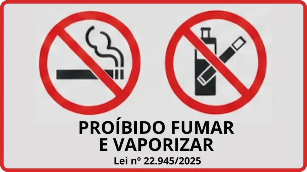 proíbido fumar e vaporizar