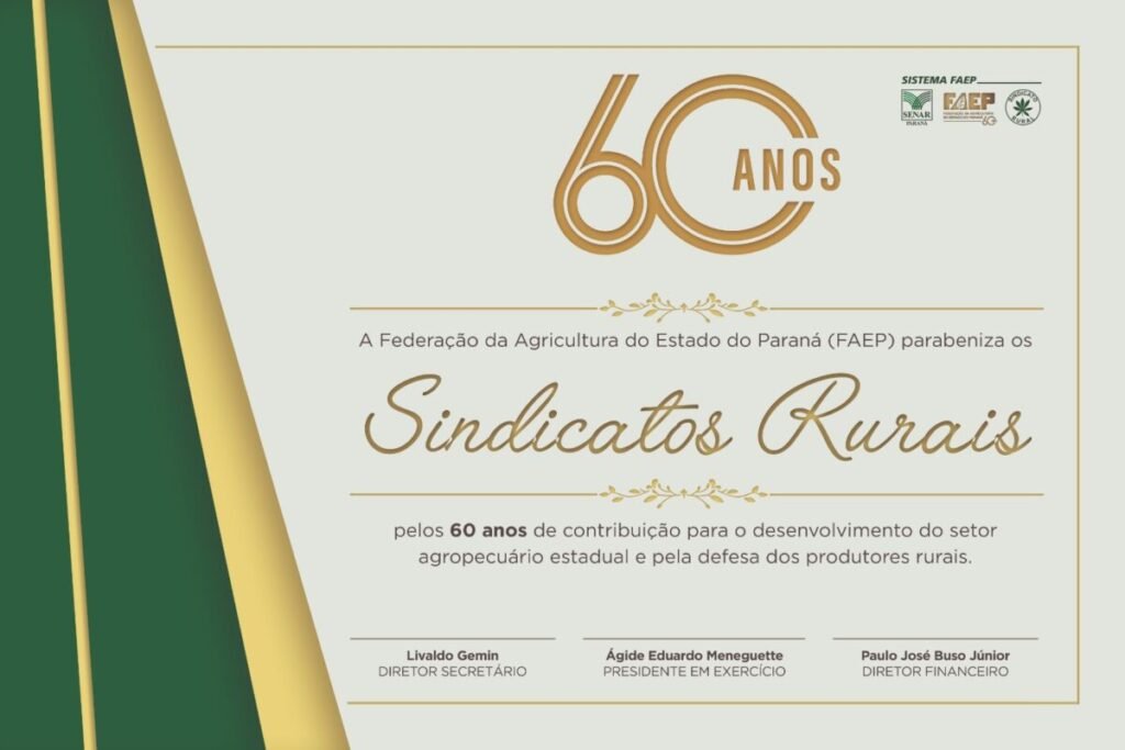 Sindicatos rurais completam 60 anos de atuação no Paraná