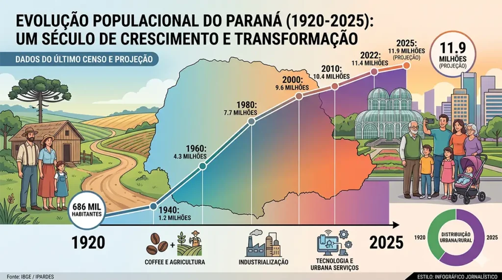 evolução populacional do Paraná