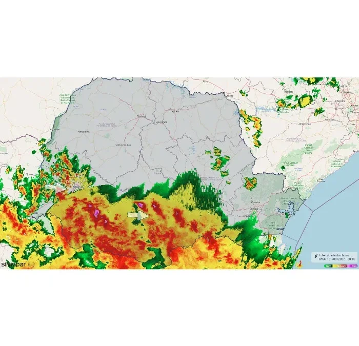 mapa chuva simepar