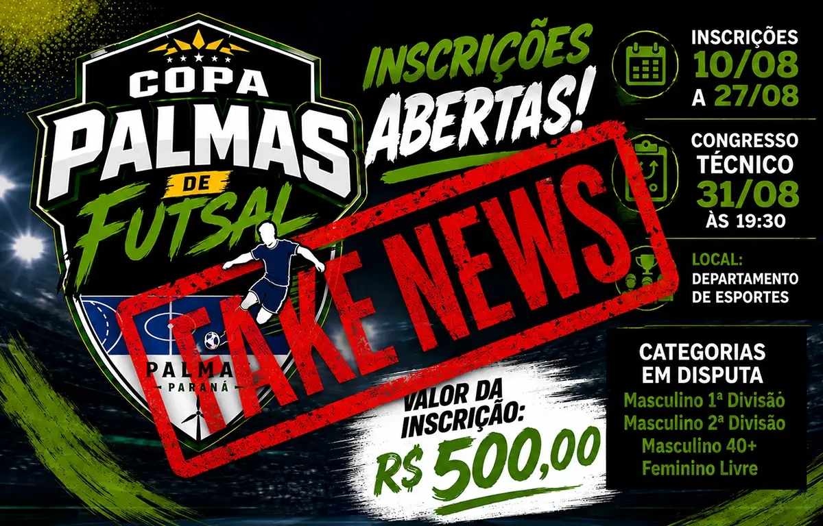 Inscrição da Copa Palmas custa R$ 100, diz prefeitura