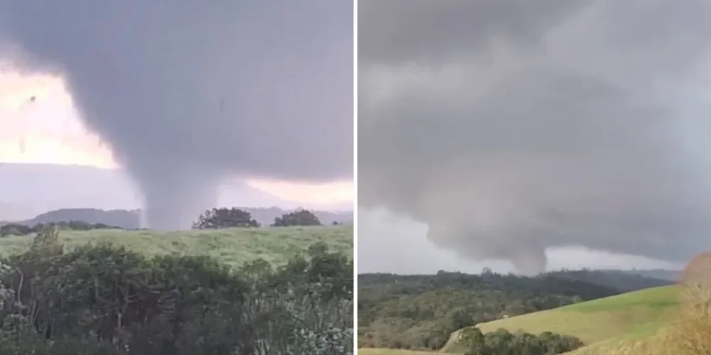 Simepar confirma tornado em Piraí do Sul neste sábado
