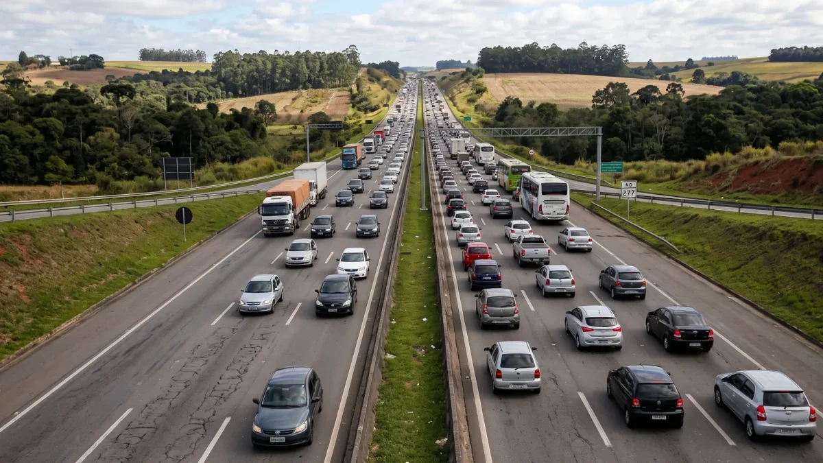 Imagem ilustrativa de rodovia com tráfego intenso
