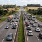 Imagem ilustrativa de rodovia com tráfego intenso