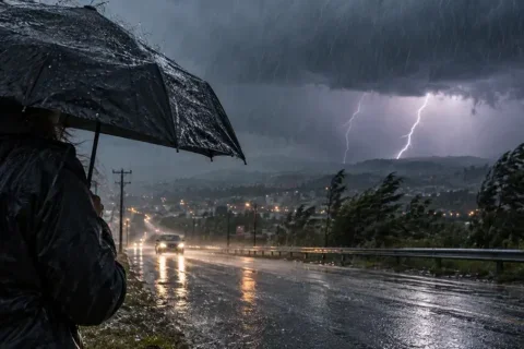 tempestade com raios