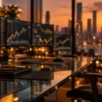 Escritório de Trading ao Pôr do Sol