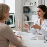 Mulher consulta médica