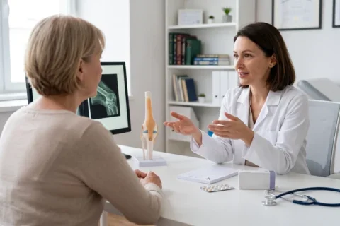 Mulher consulta médica