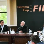Governador eleito Sergio Moro participa de reunião com a diretoria da Fiep, em Curitiba, para apresentar prioridades de sua futura administração.
