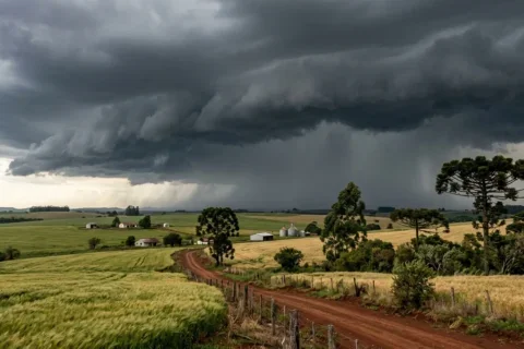 Tempestade área rural