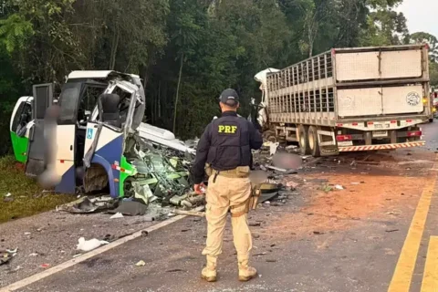 acidente onibus caminhão ipiranga