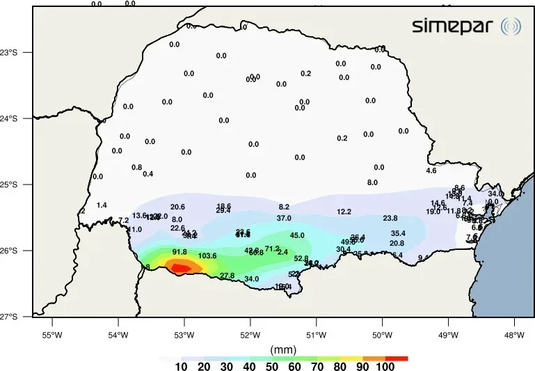 mapa chuva pr